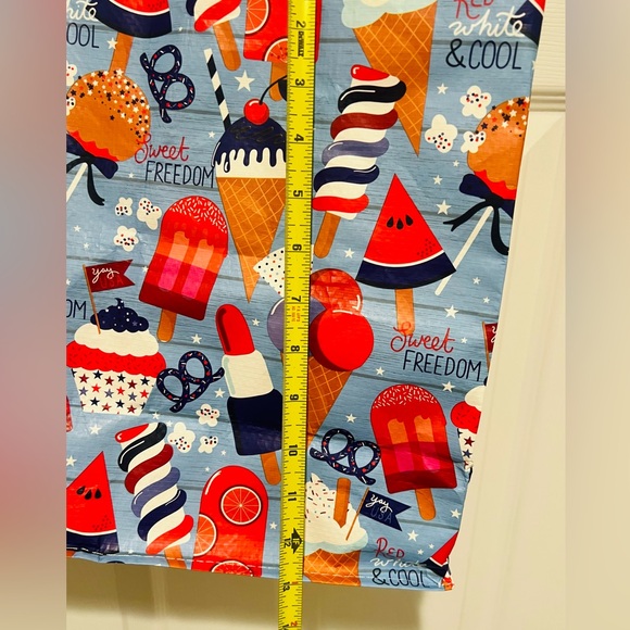 LIKE NEW Patriotic 4th of July Ice Cream and Fruit Red White and Blue Tote Bag - Picture 8 of 8